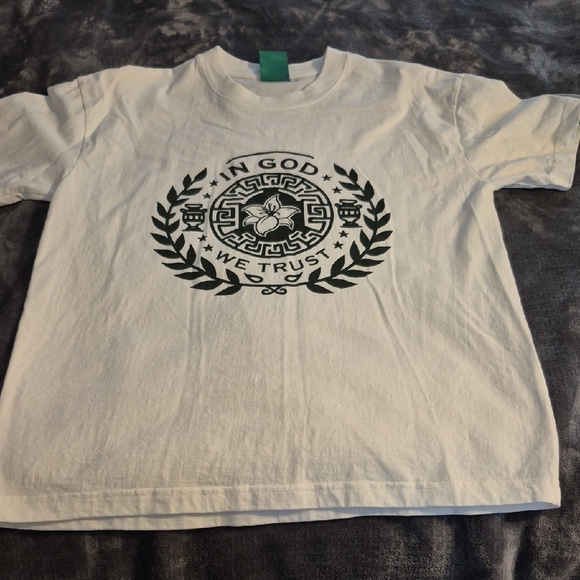 Other - Men's White Graphic Tee with Green Design